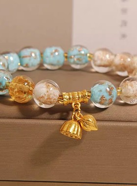 新款中式紫色夜光琉璃手链女轻奢小众精致高级感两世欢水晶手串女