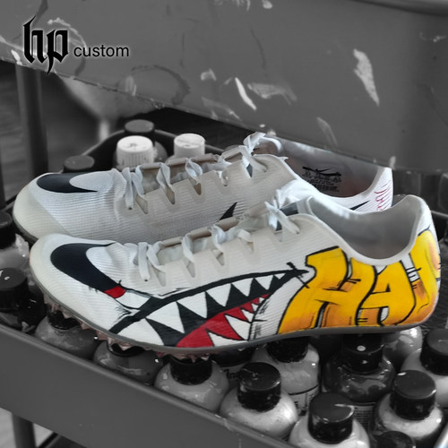 custom个性定制设计比赛训练短跑钉鞋diy鞋子手绘球鞋涂鸦绘画 - 图0
