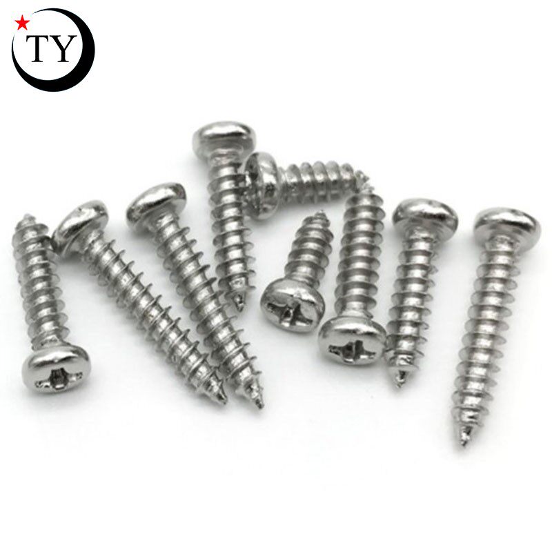 PA镀镍十字圆头自攻螺丝盘头螺钉M1M1.2M1.3M1.4x2*3.5*4*6*8*10 - 图1