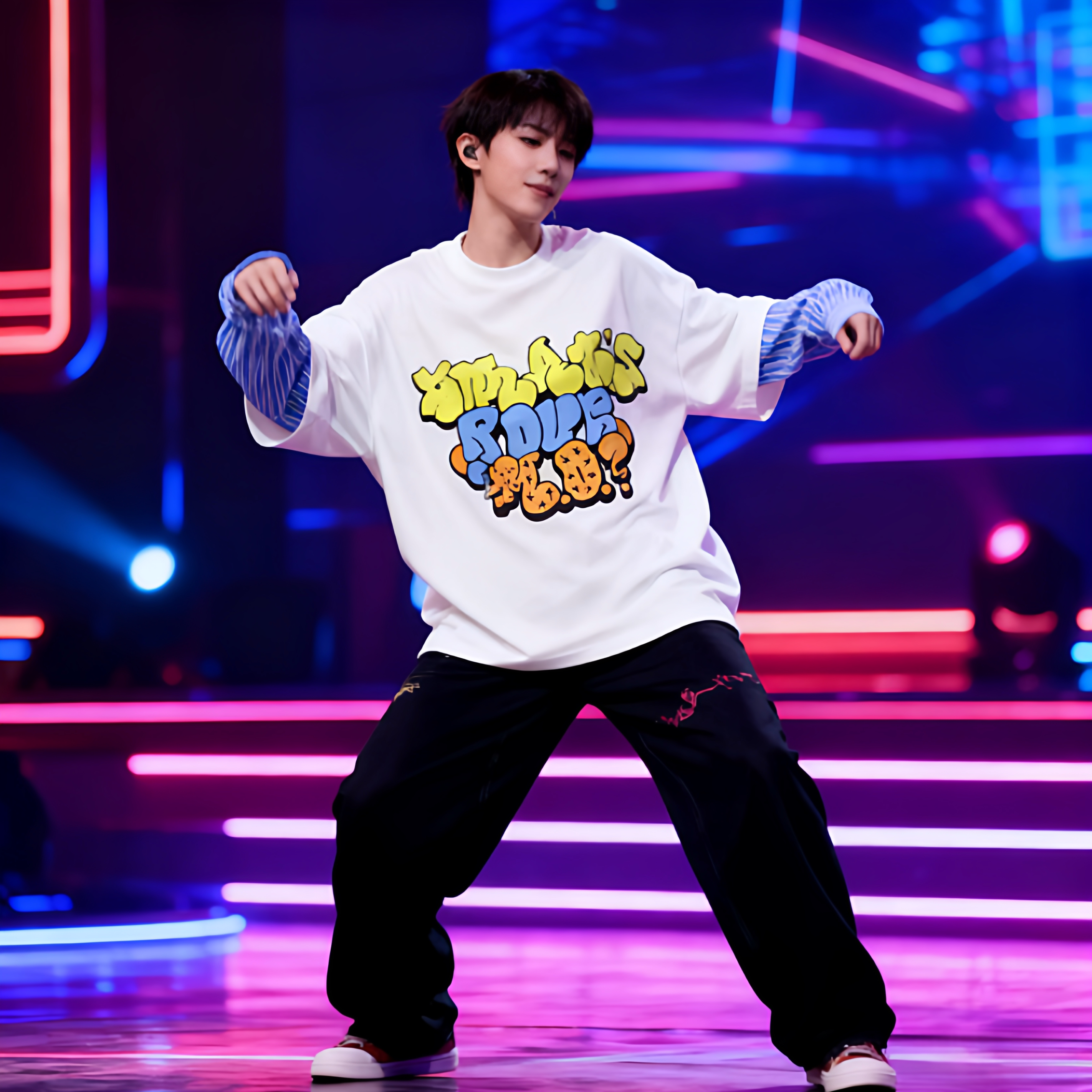 GIDLE宋雨琦同款短袖T恤女2025新款oversize白色假两件宽大上衣秋