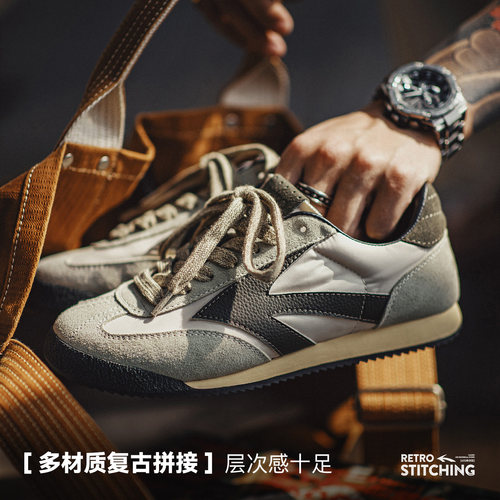 马登阿甘德训鞋男士2025新款复古慢跑百搭潮鞋透气运动休闲鞋 - 图1