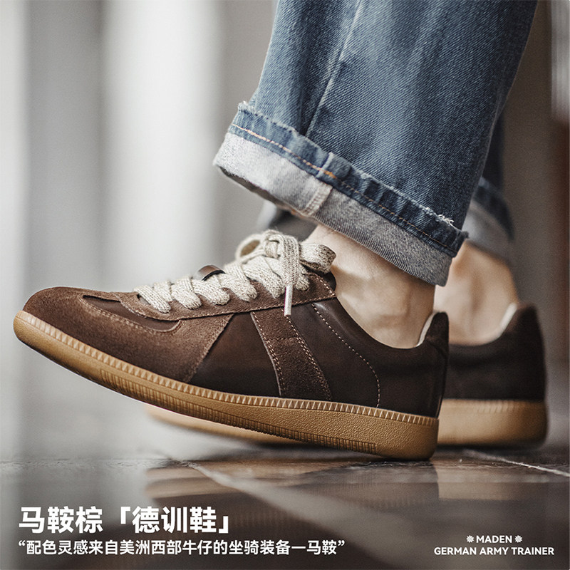 马登2026新款板鞋秋冬平底低帮百搭男鞋休闲运动软底复古德训鞋,淘宝优惠券,粉丝福利购,淘宝优惠卷