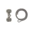 Madden workwear American retro Chopin chain white copper dumbbell pendant with jewelry long necklace stacked for boys