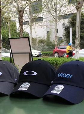 欧克利Oakley联名新款软顶鸭舌帽水洗棉刺绣Ins同款棒球帽男女