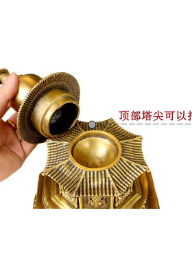 纯铜佛塔摆件大号铜塔宝塔舍利塔工艺品家居书房风水装饰品摆设