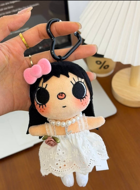 日本官方正品正版旗舰小玉yuy漫画小人白色蕾丝粉蝴蝶结套装玩偶
