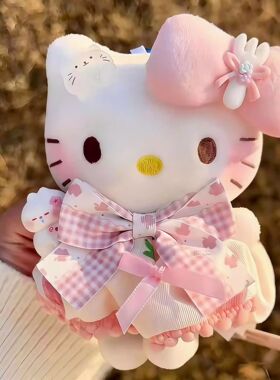 日本官方正品正版旗舰可爱hellokitty包包挂件毛绒公仔钥匙扣