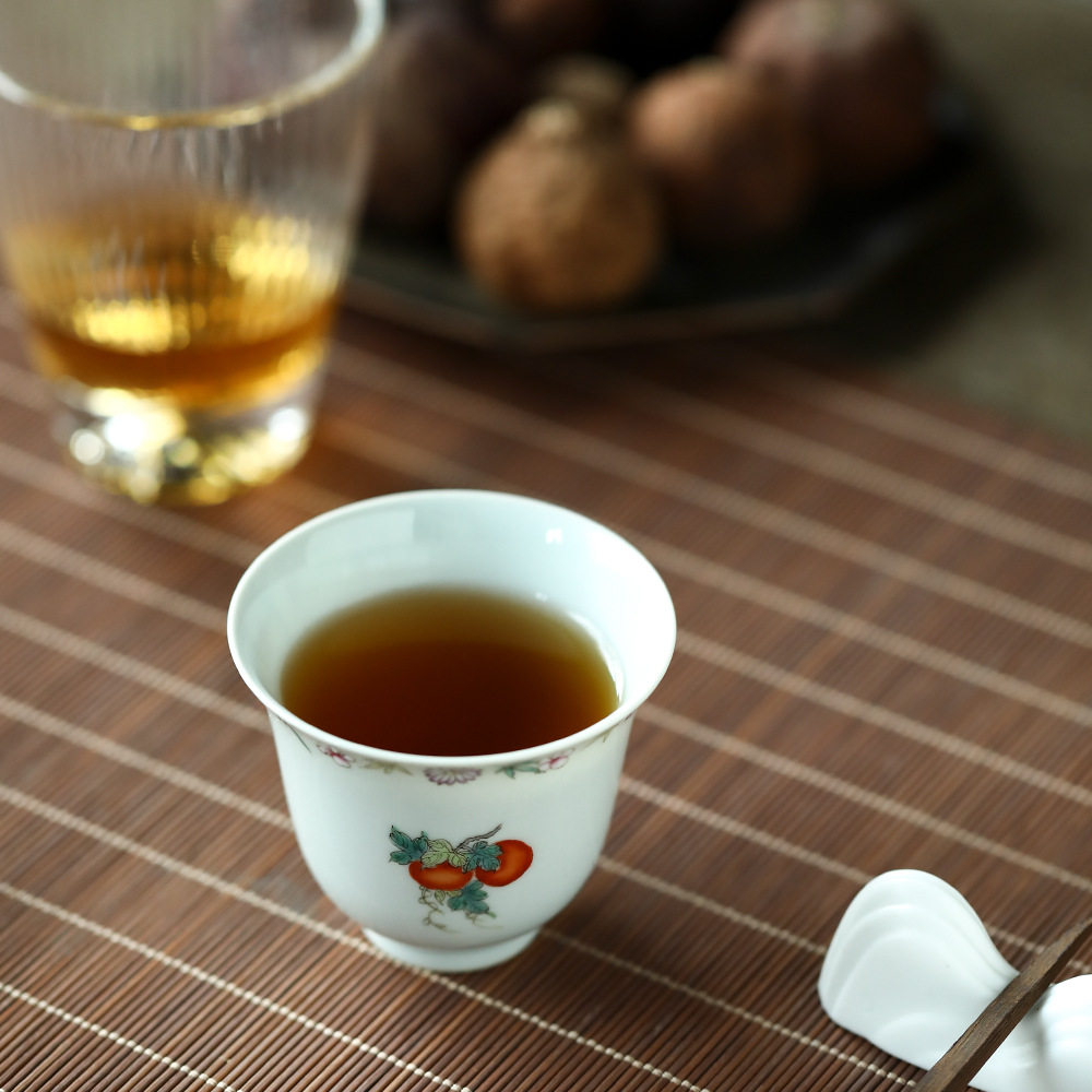 景德镇粉彩瓜瓞绵绵主人杯手绘花卉口陶瓷杯茶具单个泡茶碗100ml