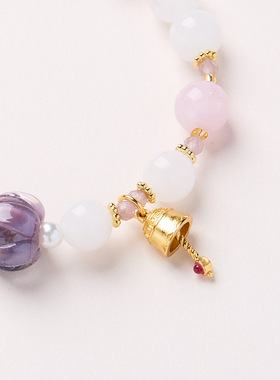 【好运降铃】寺庙同款设计款手链紫锂辉梵钟串珠饰品闺蜜礼物