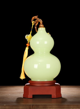 珐琅彩琉璃玉石葫芦摆件花瓶摆设家居客厅玄关电视柜乔迁新居礼品