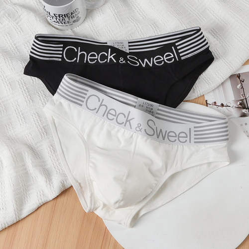 男士三角内裤男纯棉男生宽松透气潮流个性青少年三角裤头短裤衩 - 图2