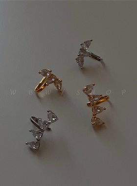 欧美风水滴锆石日常镶钻耳骨夹