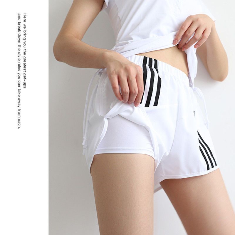 运动短裤女速干织带显身高显瘦跑步健身瑜伽短裤运动透气夏季休闲 - 图0