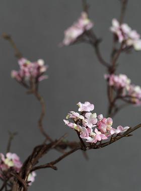 禅意仿真樱花藤条茶室摆件干枝