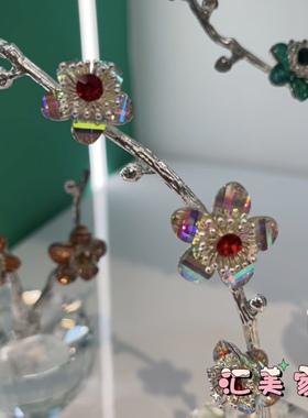 简约风水晶梅花家居饰品桌面摆件