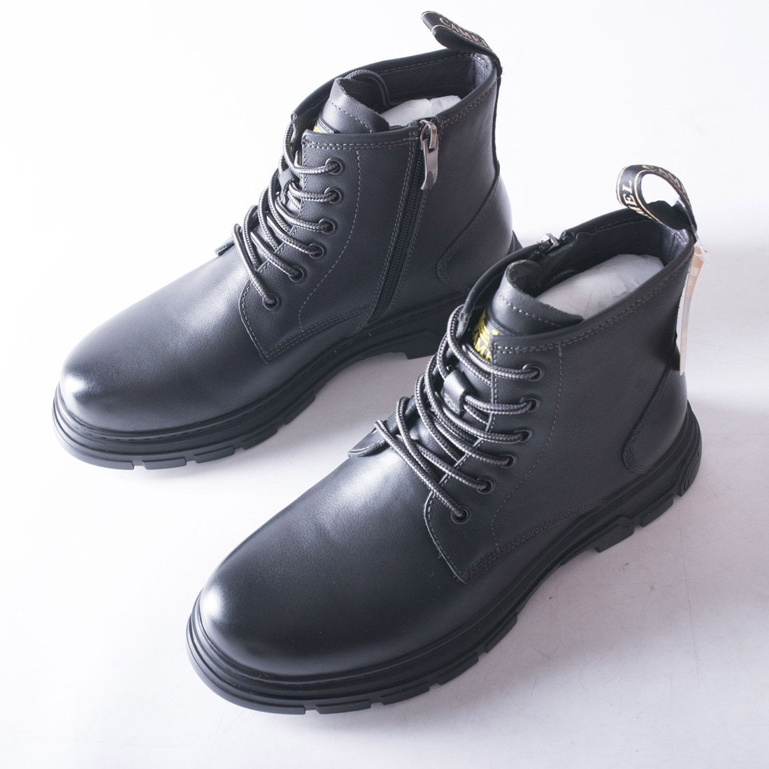 一线品牌撤柜男士高帮黑色皮靴中青年秋冬季系带真皮皮鞋时尚男鞋,淘宝优惠券,粉丝福利购,淘宝优惠卷