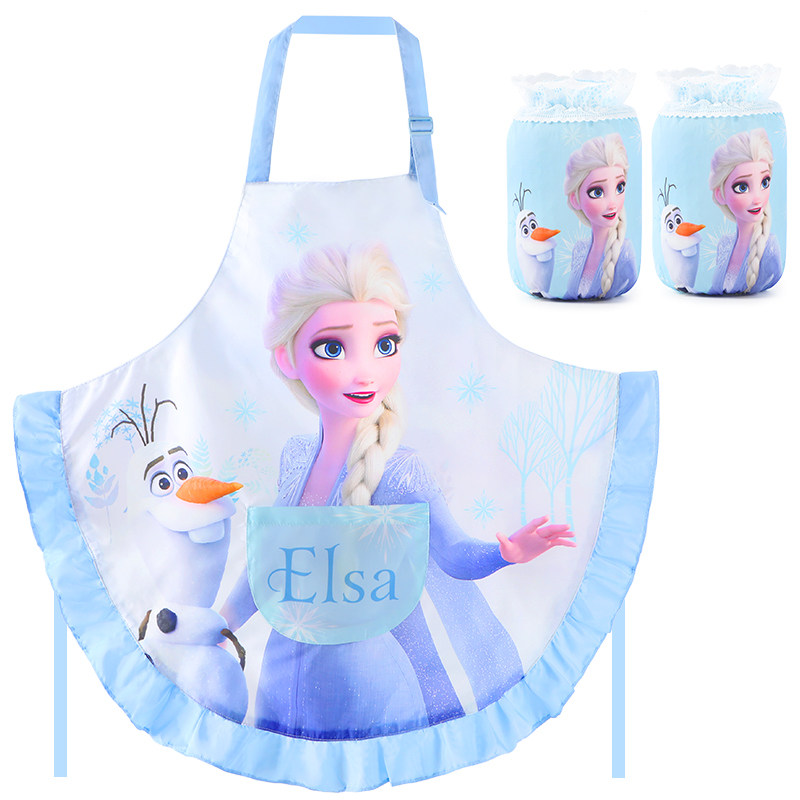 艾莎儿童围裙女孩宝宝围兜女童绘画防水防脏吃饭公主画画罩衣袖套,淘宝优惠券,粉丝福利购,淘宝优惠卷
