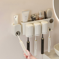 Euloitte Toothbrushes Shelf Shelving free washroom Electric toothbrush cup gargling cup hanging wall style Family suit