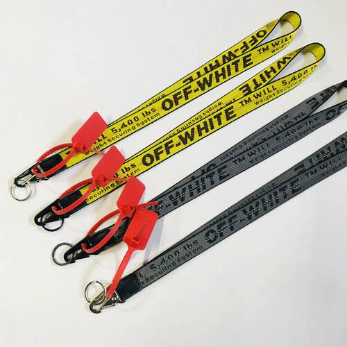 新款真尼龙钥匙扣Off-White工装钥匙环钥匙扣工牌扣挂绳挂脖手机 - 图0