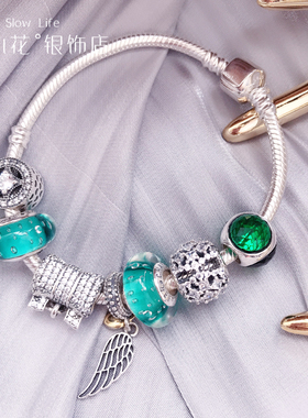 香港正生官网时尚个性风绿色银饰