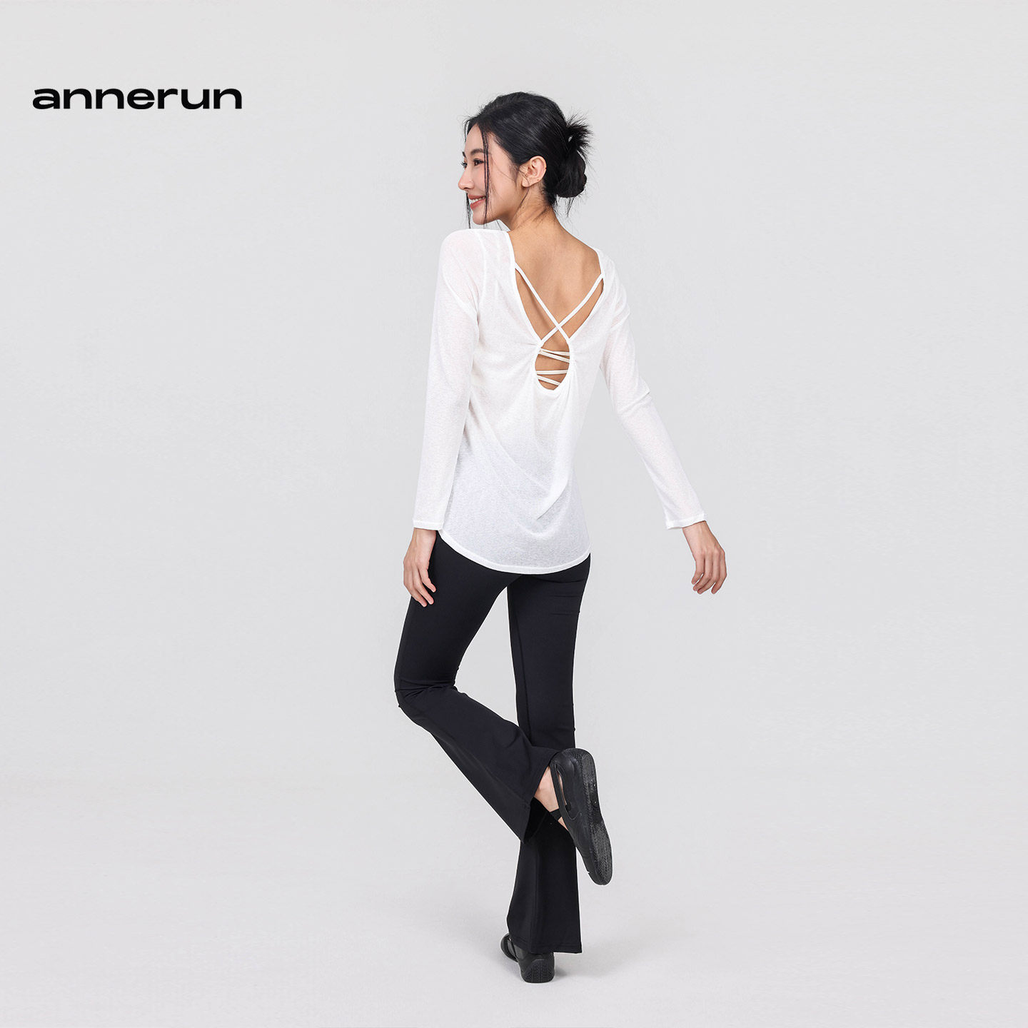 annerun速干圆领美背跑步长袖女罩衫健身T恤休闲透气运动瑜伽上衣,淘宝优惠券,粉丝福利购,淘宝优惠卷