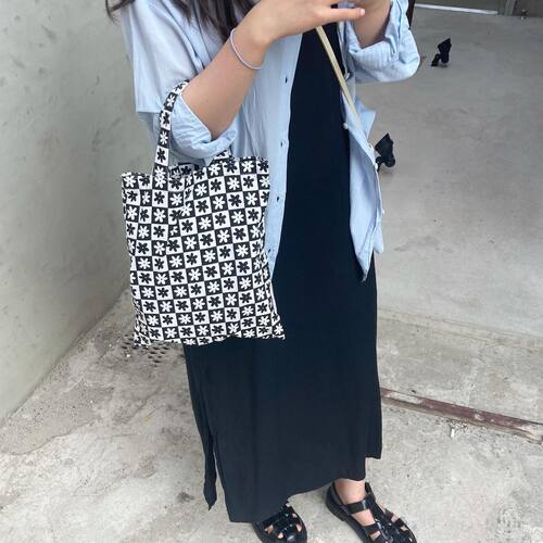 夏日洛杉矶 小花gah棉布袋 薄布包包 小众手提多色 - 图0