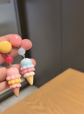 春夏韩系多巴胺冰淇淋显瘦耳环