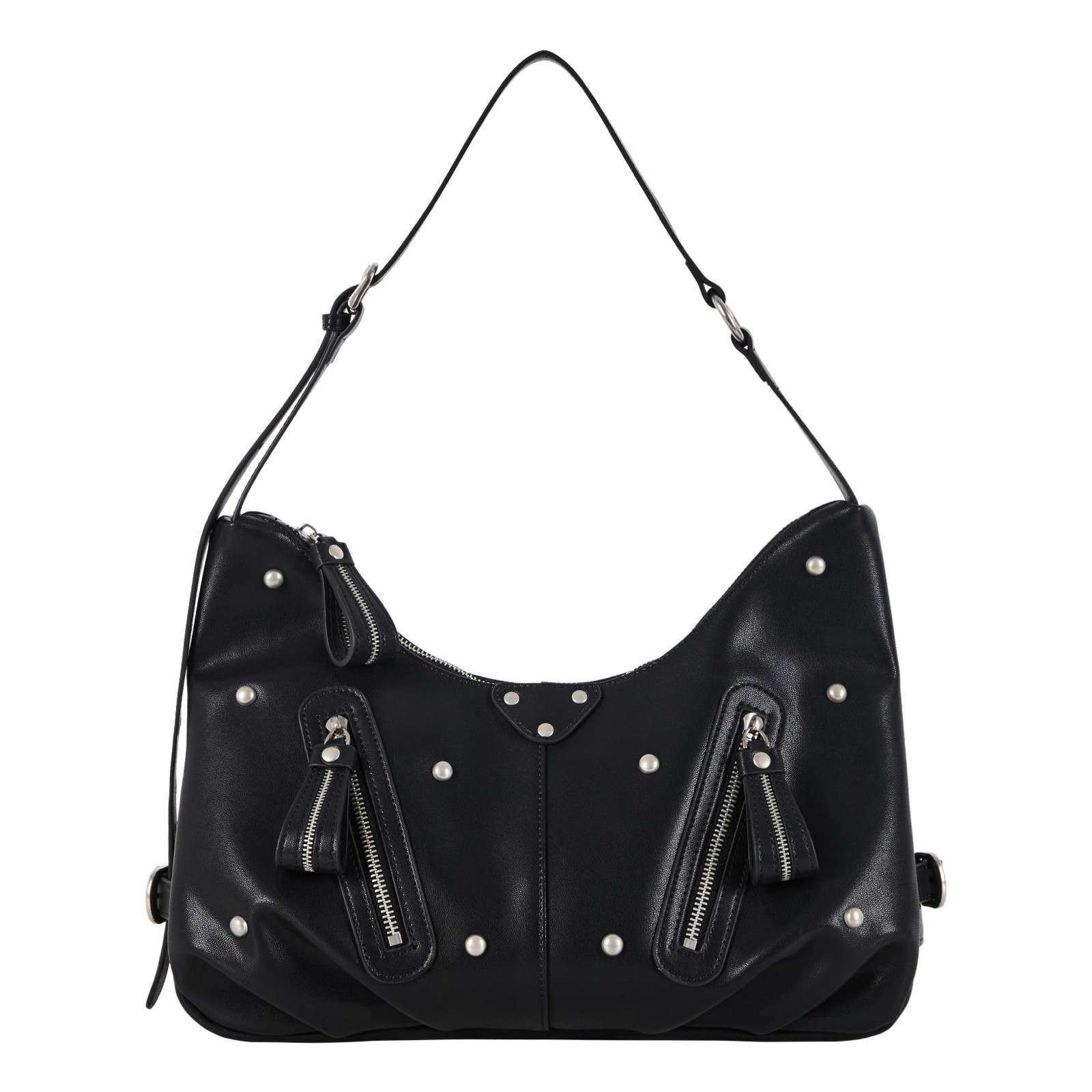 DirtySix 原创 贝拉斯拉夫 机车铆钉 软牛皮 单肩斜挎hobo包,淘宝优惠券,粉丝福利购,淘宝优惠卷