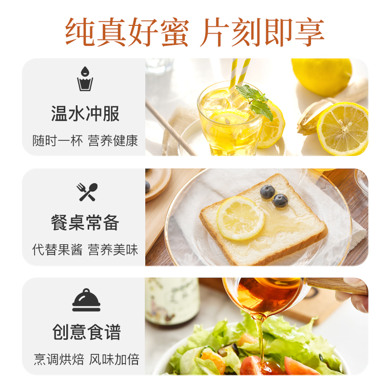 森蜂园槐花蜂蜜 秦岭森林洋槐花蜜 家用蜂蜜冲饮大瓶挤压瓶300g