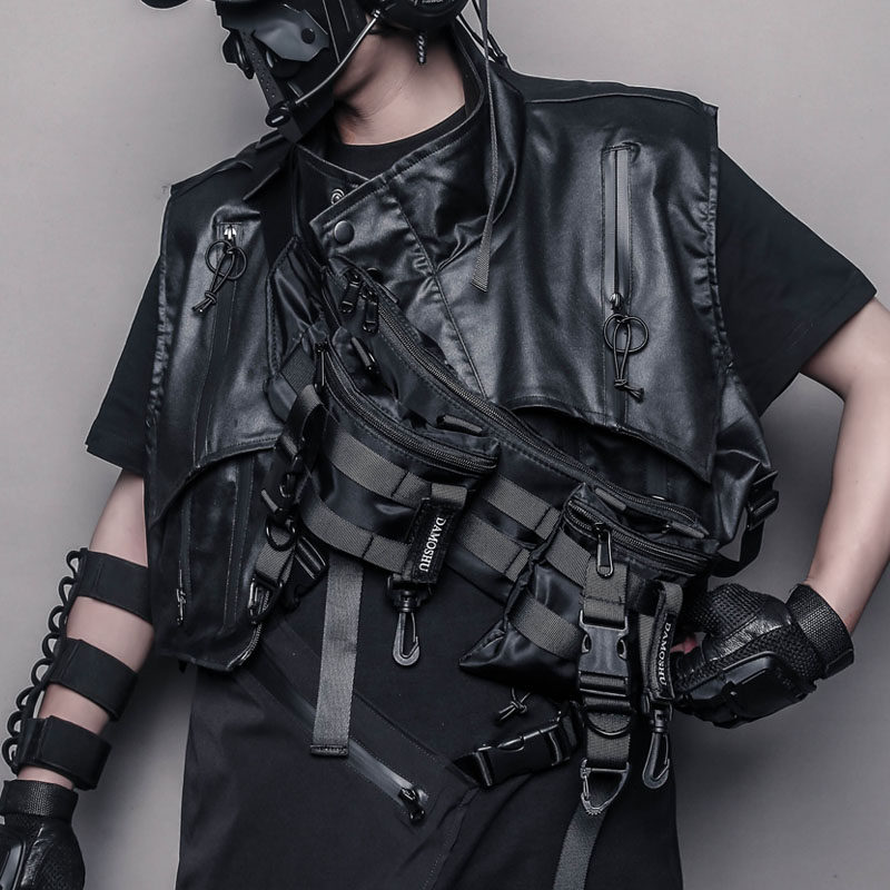 战术胸包ins机能工装包军迷斜挎包多功能可拆卸潮酷帆布快取包男,淘宝优惠券,粉丝福利购,淘宝优惠卷