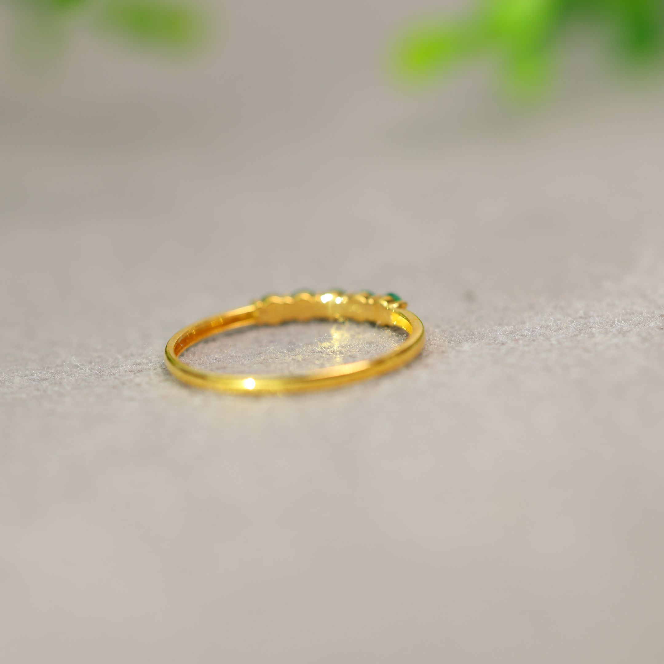 Full green Myanmar natural grade A jadeite cabochon ring