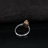 Natural grade A yellow jade gourd live ring for women