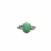 Myanmar natural grade A jadeite cabochon silver inlaid ring