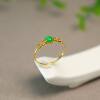 Myanmar natural grade A jadeite cabochon ring