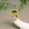 Natural grade A jadeite disc ring
