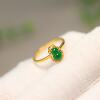 Ice Green Burmese Natural Grade A Jade Gourd Ring