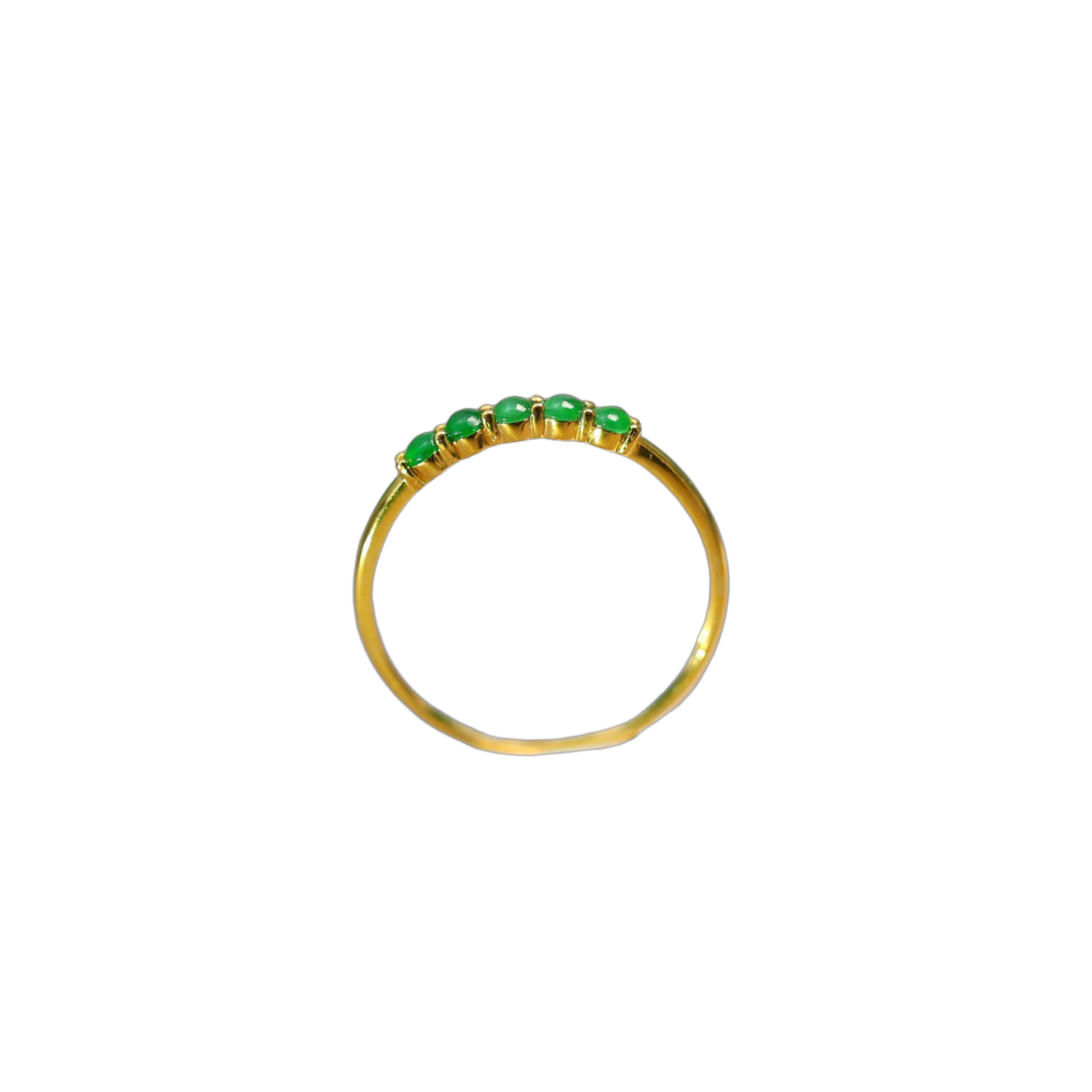 Full green Myanmar natural grade A jadeite cabochon ring