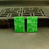 Burmese natural grade A jade carved square ring face