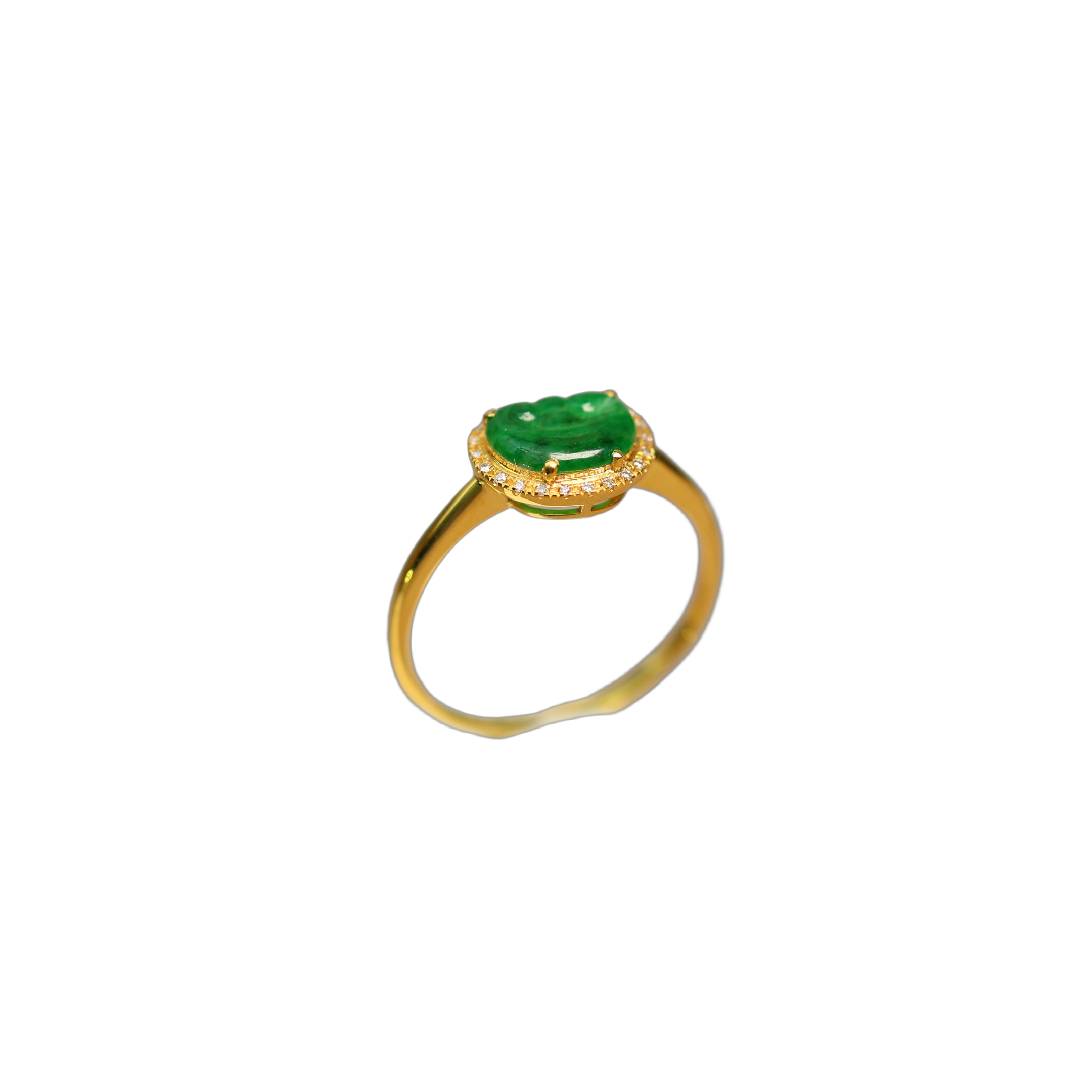 Ice green Burmese natural grade A jade Ruyi head ring