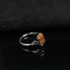 Natural grade A yellow jade gourd live ring for women