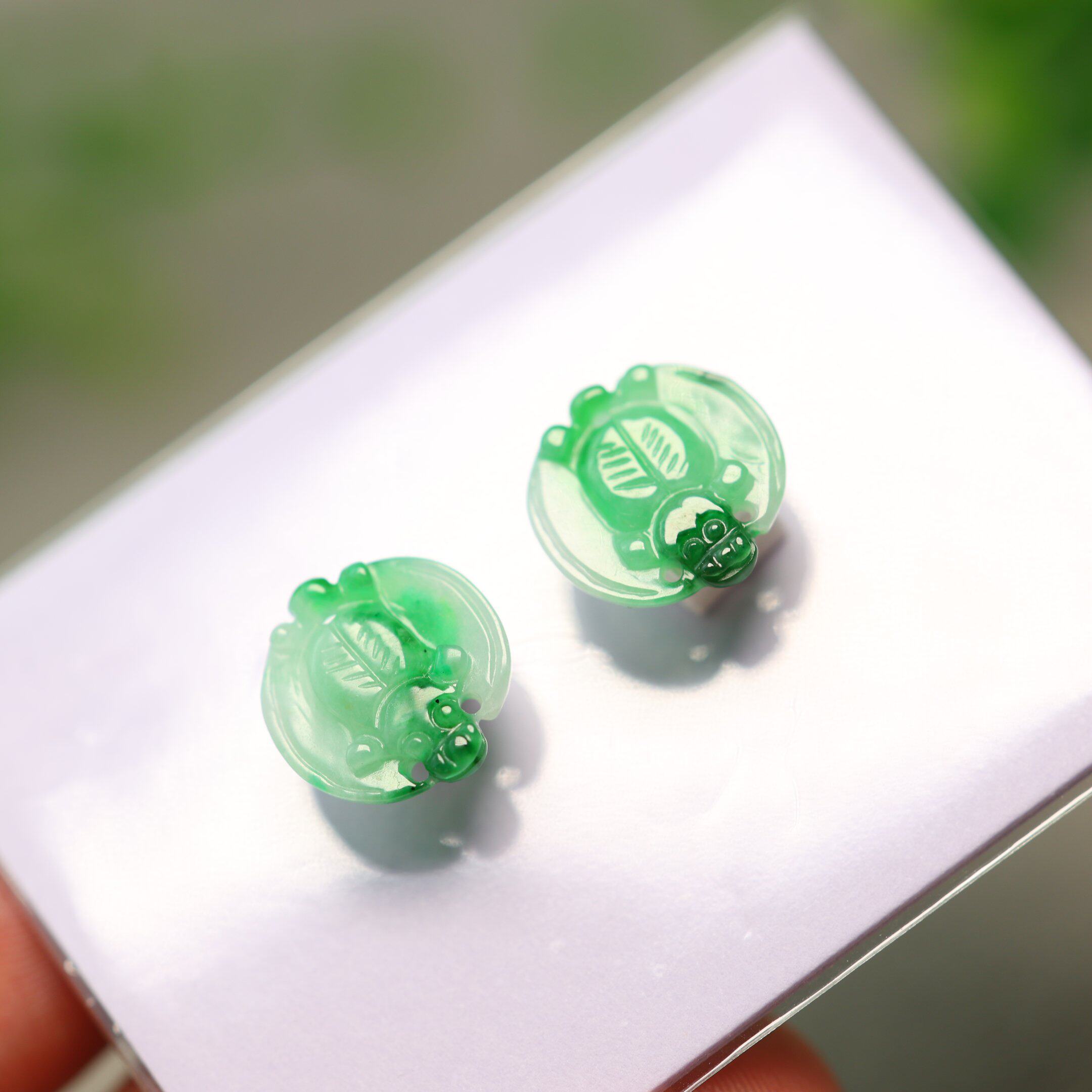 Piaoyang Green Myanmar Natural Grade A Jade Bat