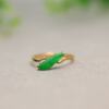 Ice full of green natural grade A jadeite shaped ring