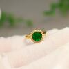 Burmese natural grade A jadeite disc ring