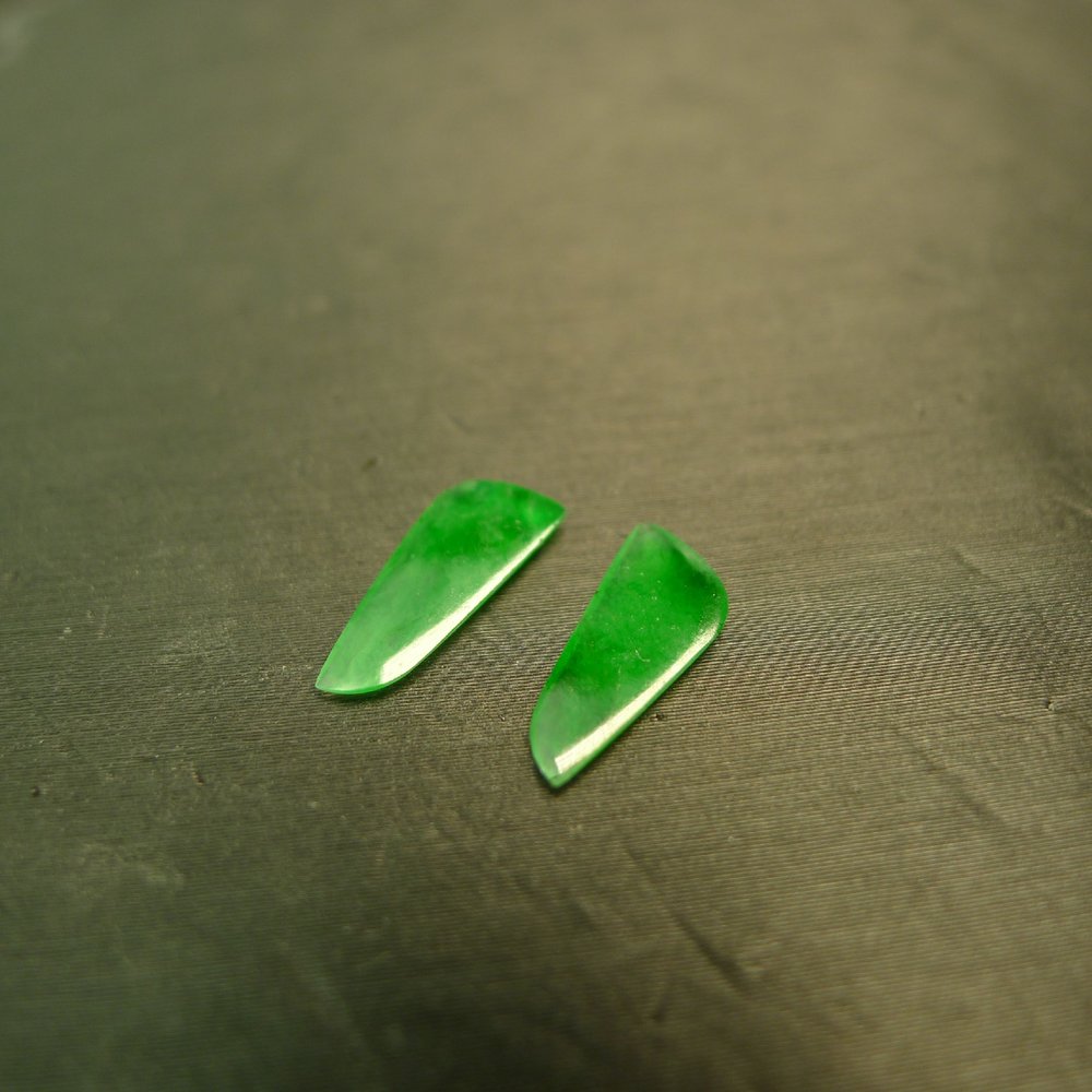 Ice full of green natural grade A jadeite ring surface