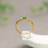 #I37418K gold inlaid with ice and full of green natural goods