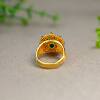 Natural grade A jadeite hollow carved living ring