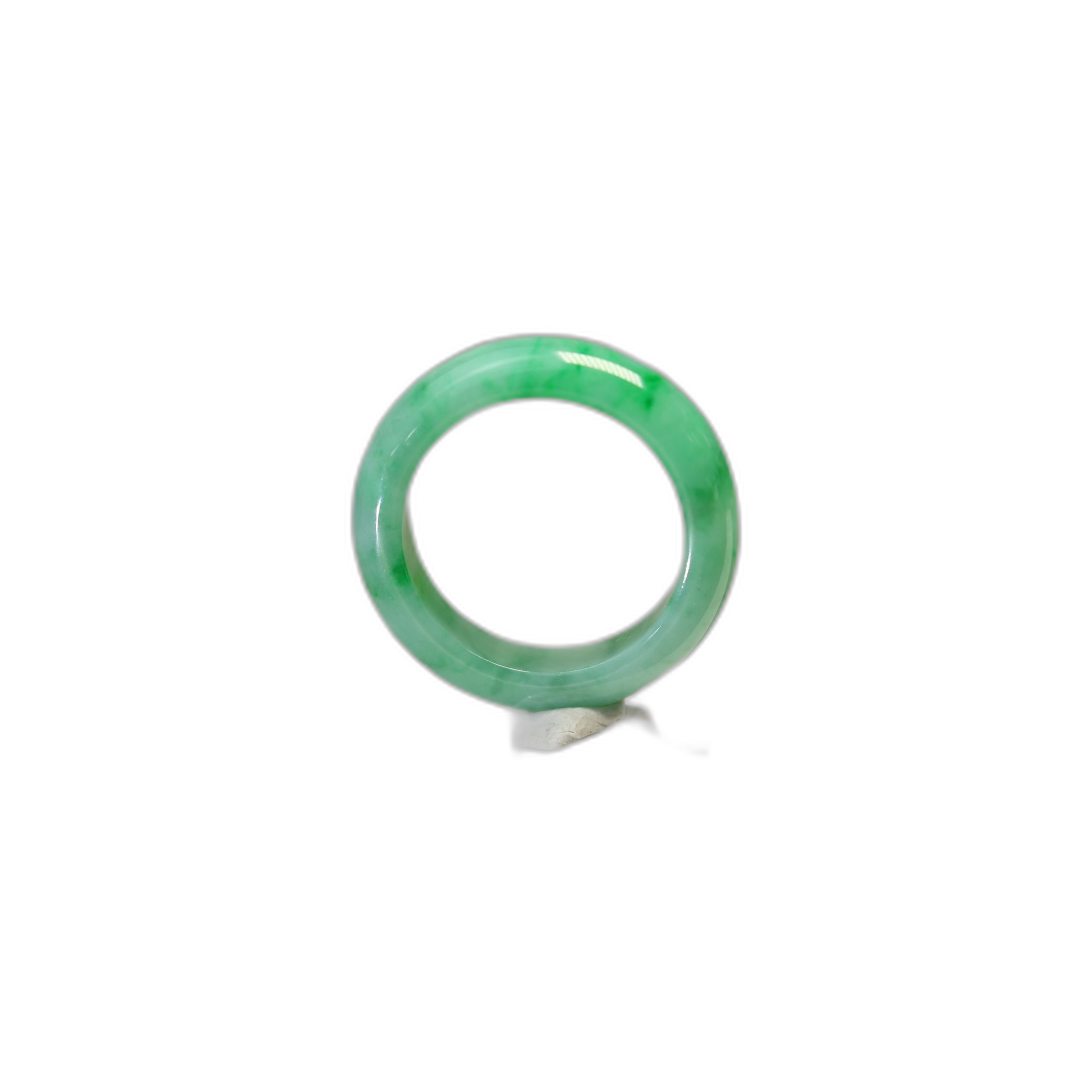 Waxy green Myanmar natural A-grade jade ring