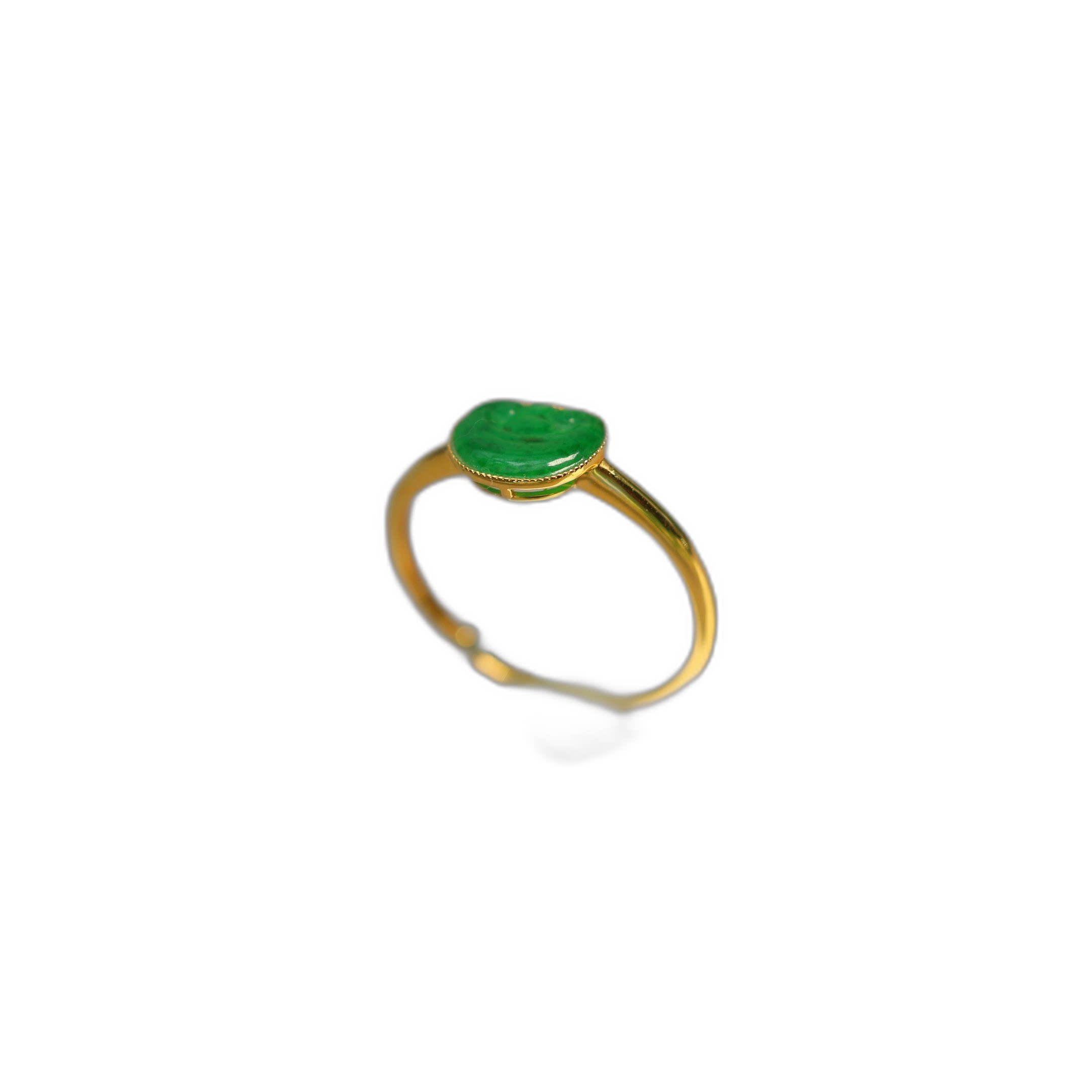 Myanmar natural grade A jadeite Ruyi head ring