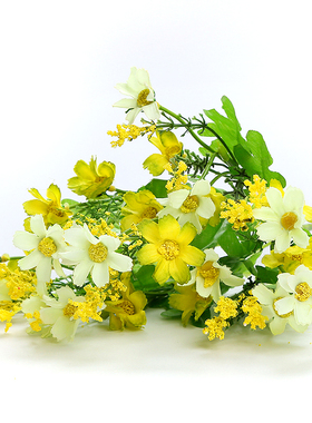 田园绢花栅栏隔断小雏菊