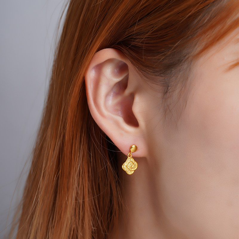 老庙黄金足金999古韵古法祥云耳饰耳环汉服古典女款官方送礼物,淘宝优惠券,粉丝福利购,淘宝优惠卷
